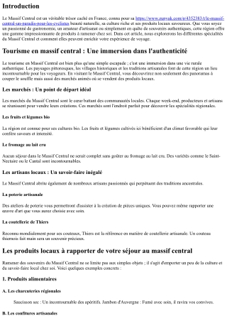 Les produits locaux à rapporter de votre séjour au massif central