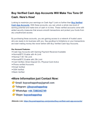 How To Buy Verified Cashapp Accounts in This Month