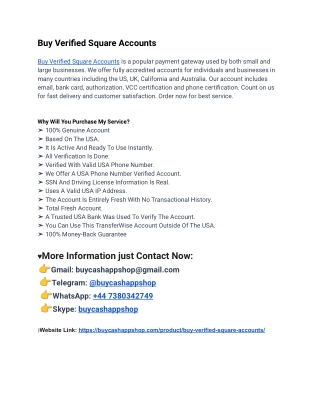 How To Buy Verified Square Accounts in This Month