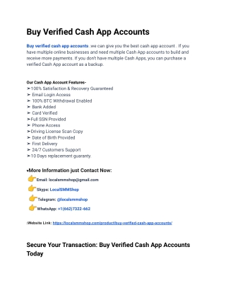 How To Buy Verified Cash App Account in This Month