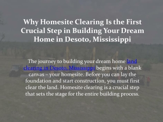 Why Homesite Clearing Is the First Crucial Step in Building Your Dream Home