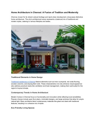 home architecture in chennai a fusion