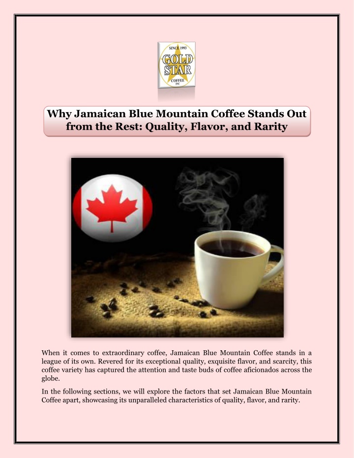 why jamaican blue mountain coffee stands out from