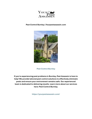 Pest Control Burnley | Yourpestassassin.com