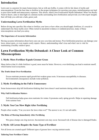 Lawn Fertilization Myths Debunked: What You Really Need to Know