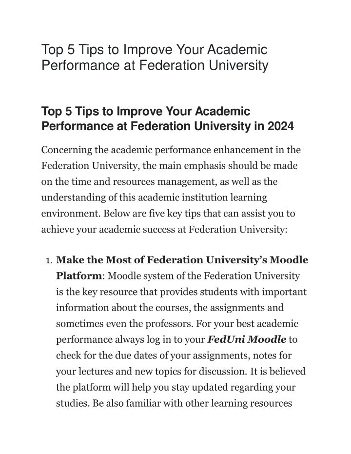 top 5 tips to improve your academic performance