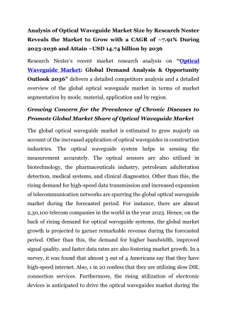 analysis of optical waveguide market size