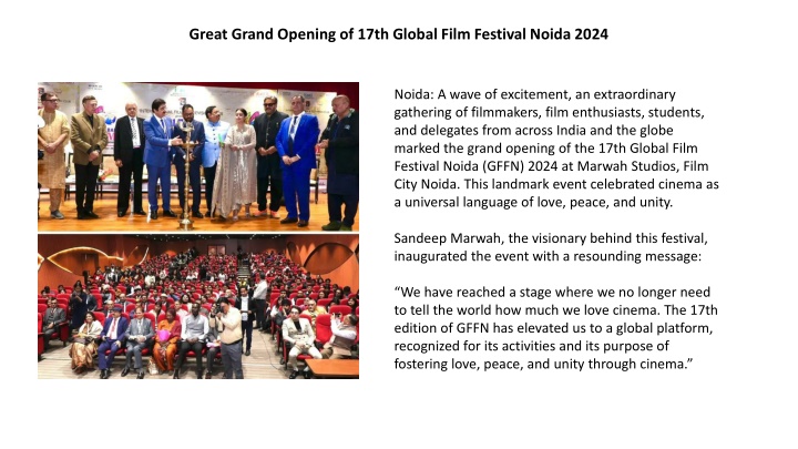 great grand opening of 17th global film festival