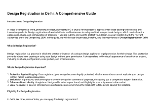 Design Registration In Delhi
