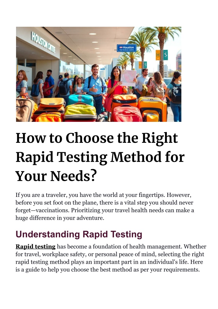 how to choose the right rapid testing method