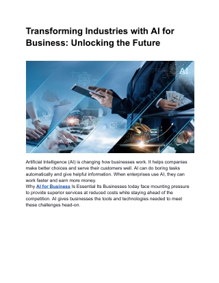 transforming industries with ai for business