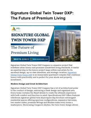 Signature Global Twin Tower DXP