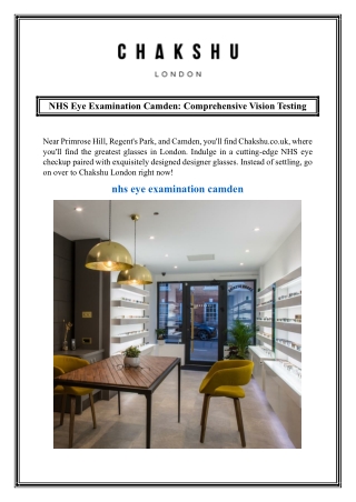 nhs eye examination camden comprehensive vision