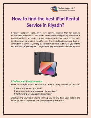 How to find the best iPad Rental Service in Riyadh?