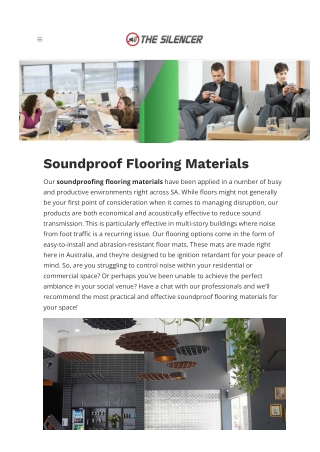 Soundproof Flooring Materials