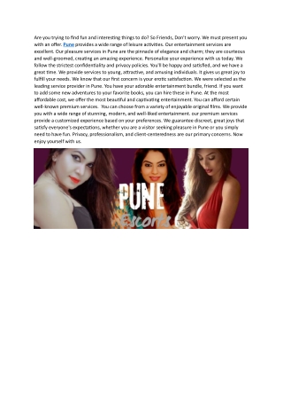 Hello Gentlemen Welcome to Pune Paid Fun & Enjoyment Services
