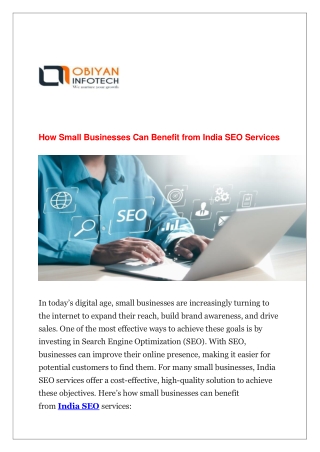 How Small Businesses Can Benefit from India SEO Services