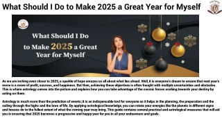 What Should I Do to Make 2025 a Great Year for Myself