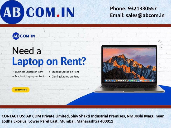 phone 9321330557 email sales@abcom in