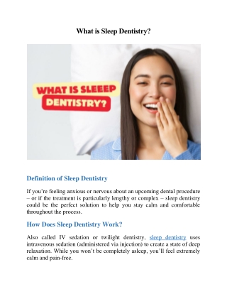 What is Sleep Dentistry? - Dental Sanctuary