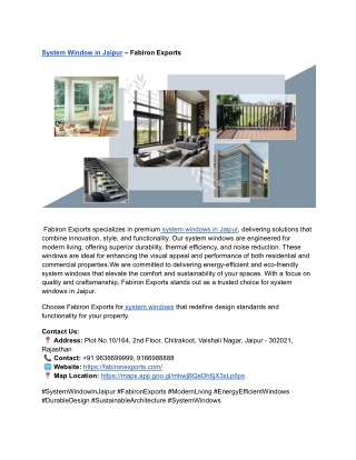 system window in jaipur fabiron exports