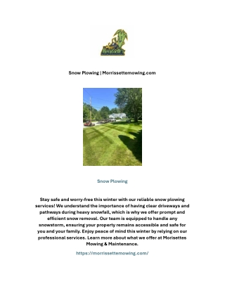 Snow Plowing | Morrissettemowing.com