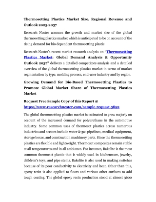 Thermosetting Plastics Market