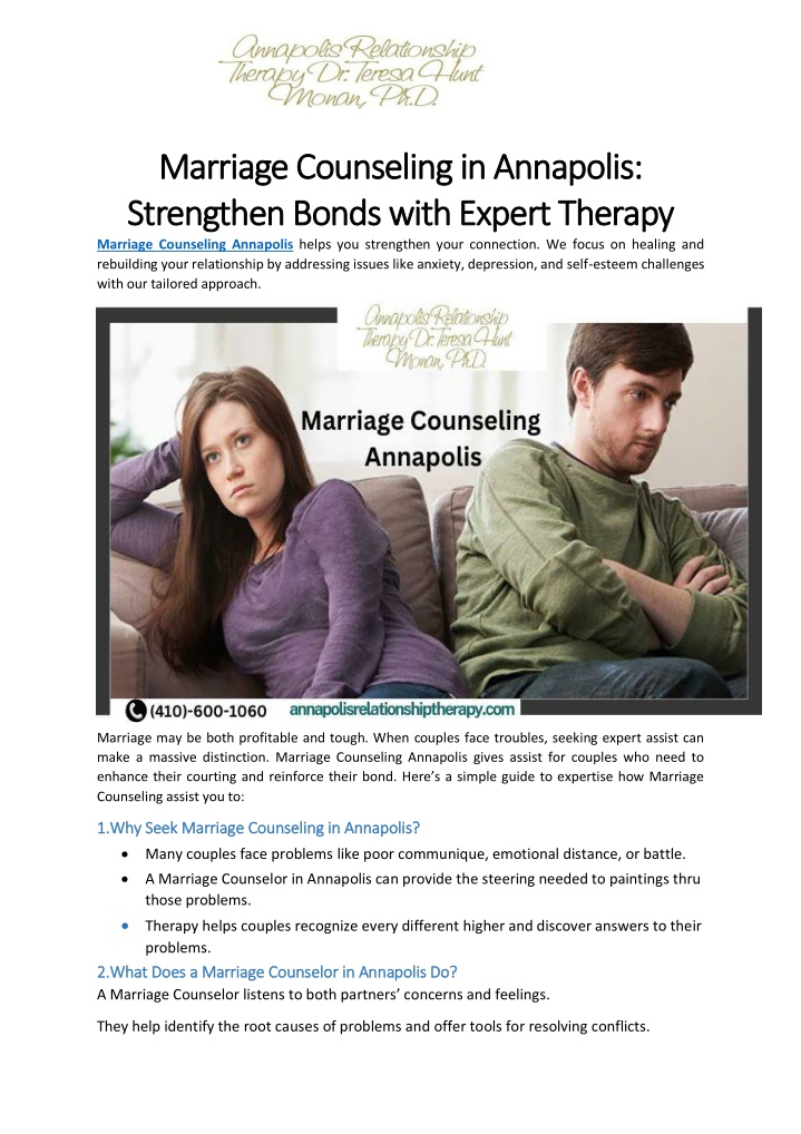 marriage counseling in annapolis marriage