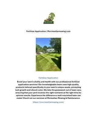 Fertilizer Application | Morrissettemowing.com