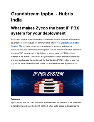 Grandstream ippbx  - Hubris India