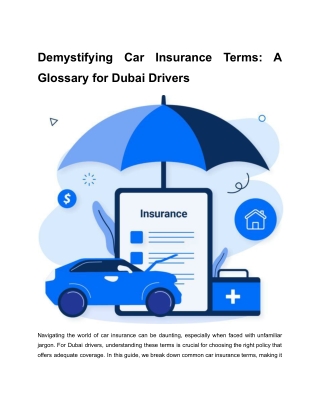 Demystifying Car Insurance Terms_ A Glossary for Dubai Drivers