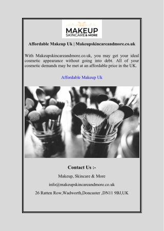 Affordable Makeup Uk  Makeupskincareandmore.co.uk