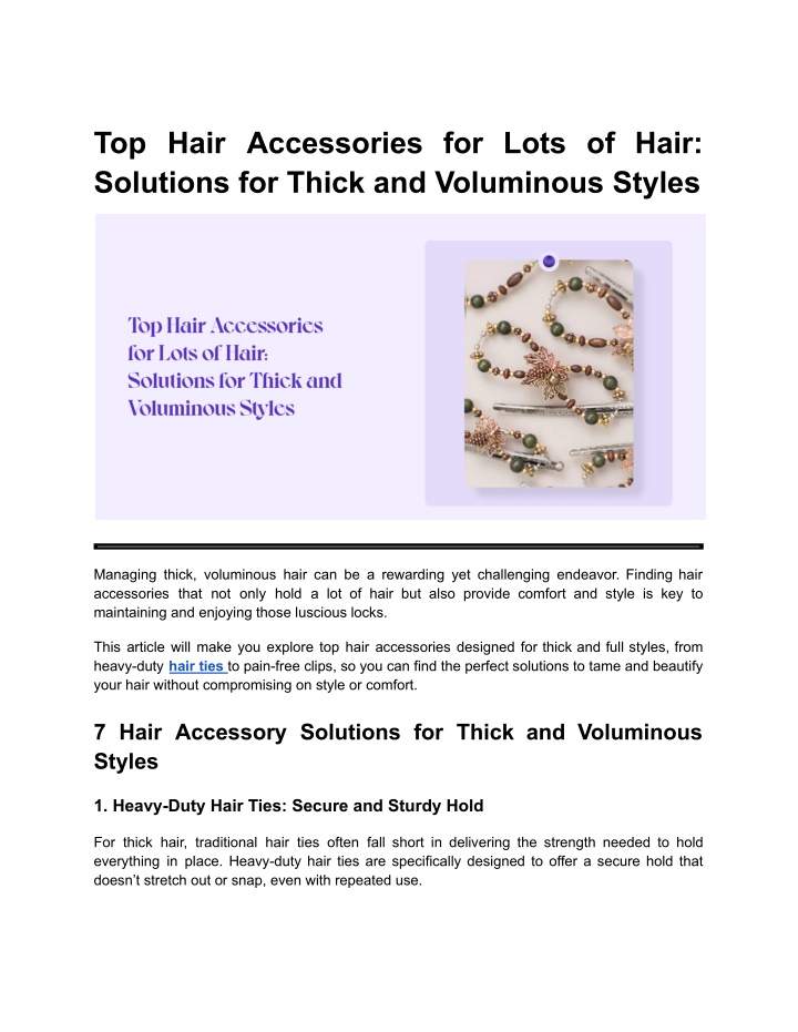 top hair accessories for lots of hair solutions