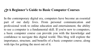 "Beginner’s Guide to Computer Usage"