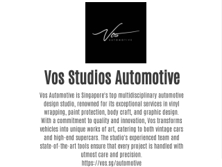 vos studios automotive vos automotive