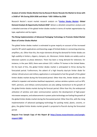 Limiter Diodes Market trend 2036