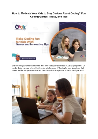 How to Motivate Your Kids to Stay Curious About Coding_ Fun Coding Games, Tricks, and Tips