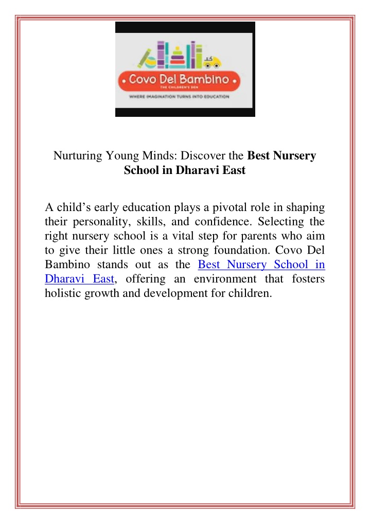 nurturing young minds discover the best nursery