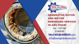 Generator Rotor and Motor Rewinding Service in Abu Dhabi