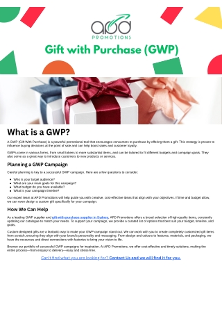 Elevate Your Brand with the Best Gift-With-Purchase Supplier in Sydney