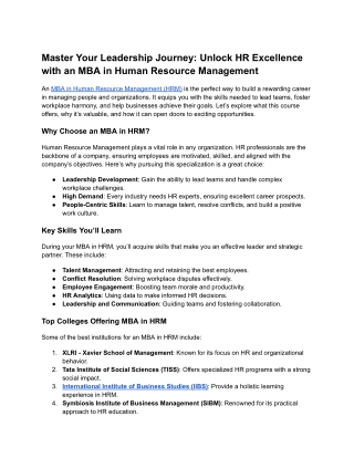 Master Your Leadership Journey_ Unlock HR Excellence with an MBA in Human Resource Management