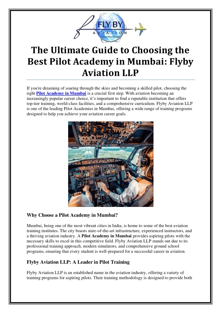 the ultimate guide to choosing the best pilot