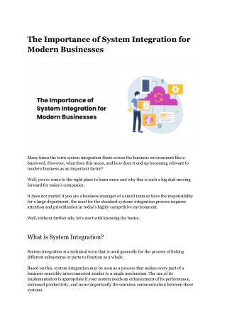 The Importance of System Integration for Modern Businesses: Key Benefits