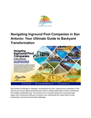 navigating inground pool companies in san antonio