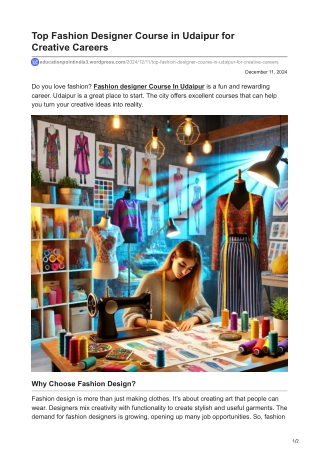 educationpointindia3.wordpress.com-Top Fashion Designer Course in Udaipur for CreativeCareers