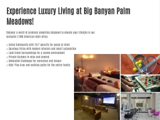 Big Banyan Palm Meadows - 3 BHK Villas in Hosur, Tamil Nadu