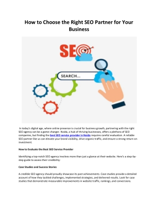 How to Choose the Right SEO Partner for Your Business