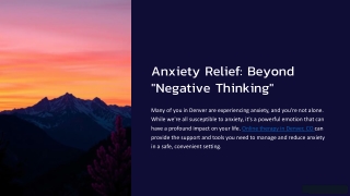 anxiety relief beyond negative thinking