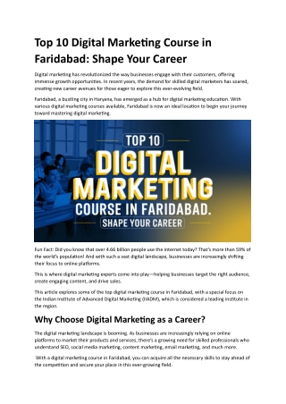 top 10 digital marketing course in faridabad