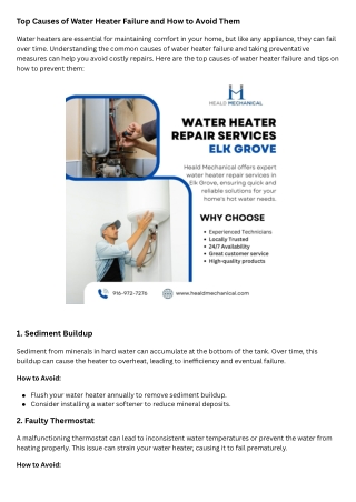 Top Causes of Water Heater Failure and How to Avoid Them